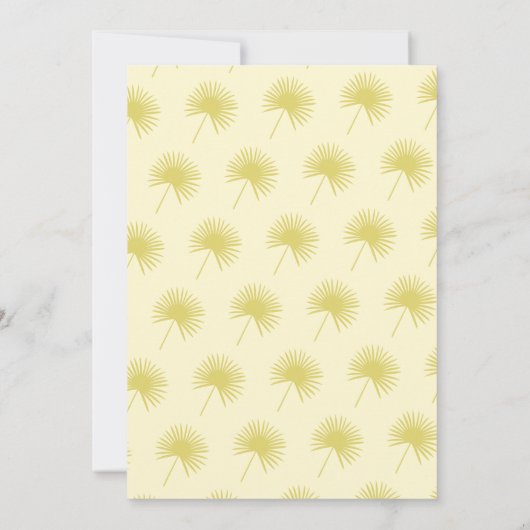 Fan Palm Leaf Tropical Bright Summer Save the Date Einladung (Rückseite)