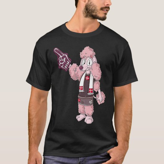 Fan Poodle Dänemark T-Shirt (Vorderseite)