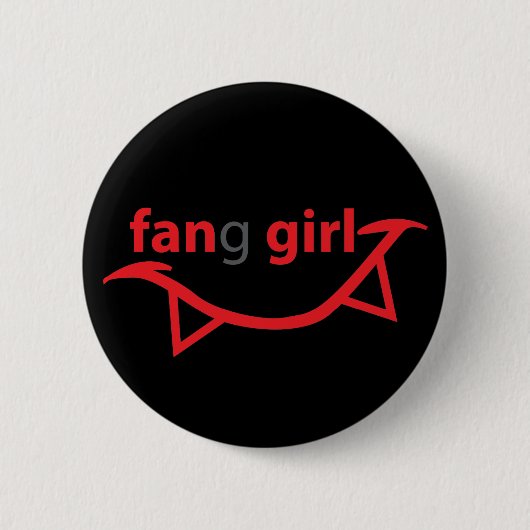 Fan-/Reißzahn-Mädchen-Knopf-Schwarzes Button (Vorderseite)