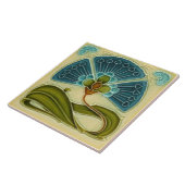 Fan-tastic Repro Richards Art Nouveau Aquamarin Fl Fliese (Seite)