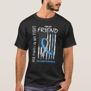 Fan Typ eins Diabetes-Bewusstsein Ribbon-USA-Flagg T-Shirt