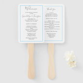 Fan Wedding Program Template White Rectangle Fächer (Vorne und Hinten)