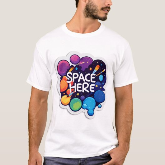 Fanart Space Sticker T-Shirt (Vorderseite)