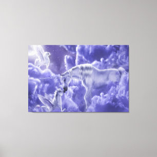 Fanasty Unicorn Mama und Baby Canvas Print Leinwanddruck
