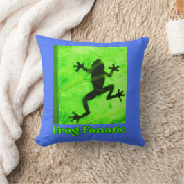 Fanatic zum Frosch auf einem Blatt Kissen
