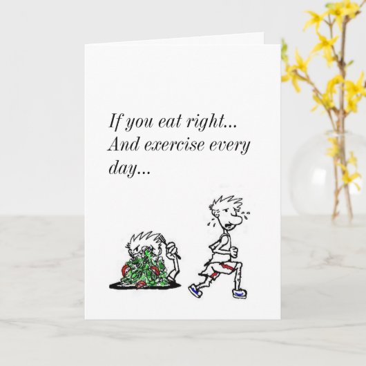 Fanatisches Mittagessen oder Diät-Fanatiker Karte (Gelbe Blume)