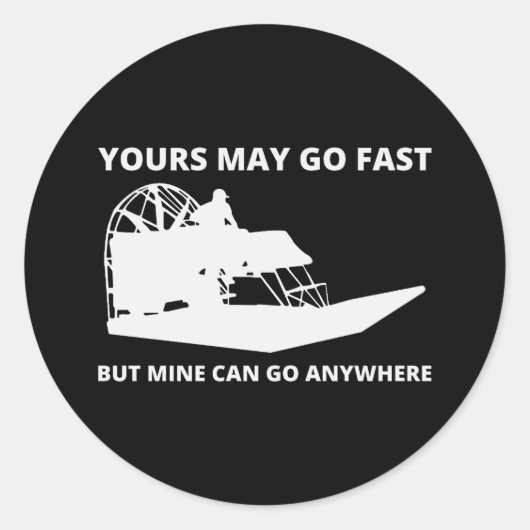 Fanboat-Airbootschiff Sempelboot Runder Aufkleber (Vorderseite)