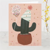 Fancactus Birthday Folded Greeting Card Karte (Gelbe Blume)