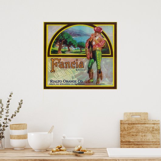 Fancia Brand Citrus Crate Label Poster (Küche)