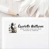 Fanciertes Black Cat-Rücksendeadresse-Label (Insitu)