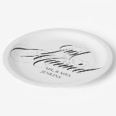 Fanciest Just Married Empfang Pappteller (Schrägansicht)