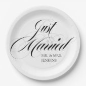 Fanciest Just Married Empfang Pappteller (Vorderseite)