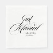 Fanciest Just Married Empfang Serviette (Vorderseite)