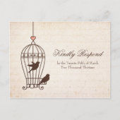 Fanciful Bird Cage - Schokolade & Pink Wedding RSV Einladungspostkarte (Vorderseite)