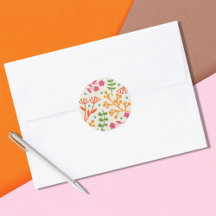 Fanciful Blumengrün Klassischer Rundsticker