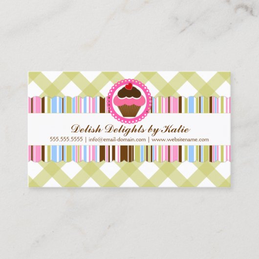 Fanciful Cupcake Bakery Visitenkarte (Vorderseite)