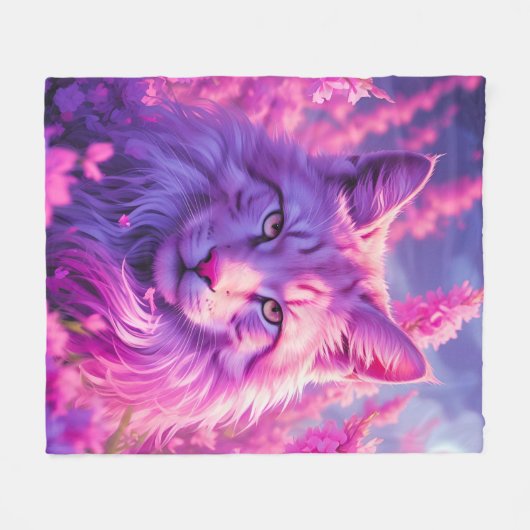 Fanciful Feline Blanket Fleecedecke (Vorderseite (Horizontal))