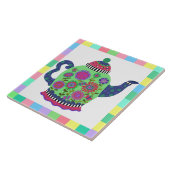 Fanciful Green Teapot Tea Trivet Fliese (Seite)