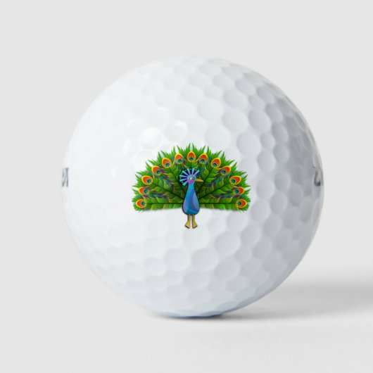 Fanciful Peacock Golf Balls 3 Pack Golfball (Vorderseite)