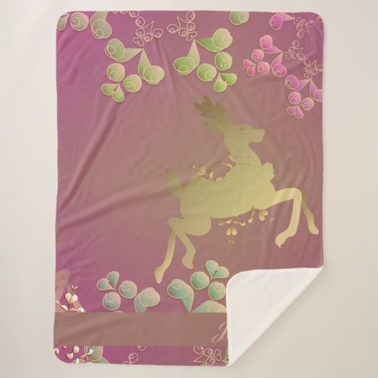 Fanciful Rentier Snowflake Sherpa Blanket Sherpadecke (Vorderseite)