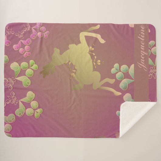 Fanciful Rentier Snowflake Sherpa Blanket Sherpadecke (Vorderseite (Horizontal))