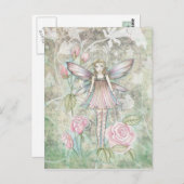 Fanciful Rose Fairy Postkarte (Vorne/Hinten)