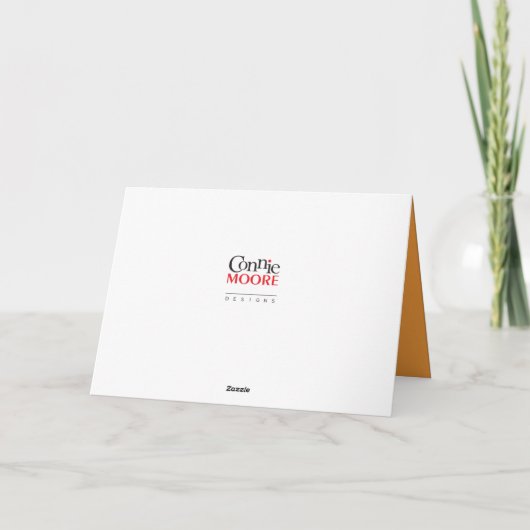 Fanciful Vielen Dank Greenery Blank Card Karte (Rückseite)