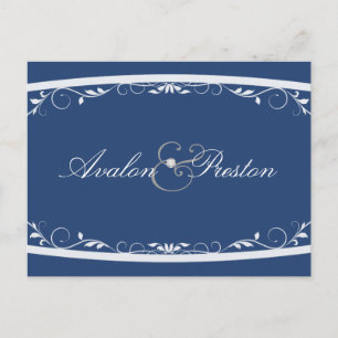 Fancilful Blumenblau-Save the Date Postkarte