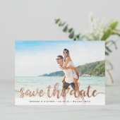 Fancious Foil Script Save the Date Card Folieneinladung (Stehend vorne)