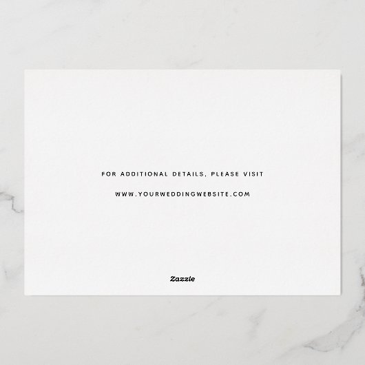 Fancious Foil Script Save the Date Card Folieneinladung (Rückseite)