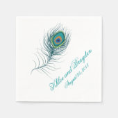 Fancious Peacock Feather | Hochzeit Serviette (Vorderseite)