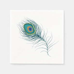 Fancious Peacock Feather Hochzeit Serviette