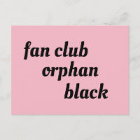 Fanclub-Orphan-Text mit schwarzem Retro-Schriftart