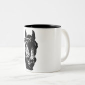 Fanclub-Pferdekopf Zweifarbige Tasse (VorderseiteRechts)