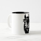Fanclub-Pferdekopf Zweifarbige Tasse (Vorderseite Links)