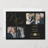 Fancy 4 Multi Photos Be our Guest Black Wedding Save The Date (Vorderseite)