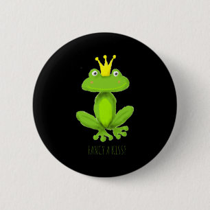 Fancy A Kiss Frosch Prinz Cartoon Valentinstag T Button