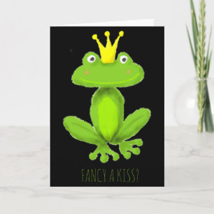 Fancy A Kiss Froschprinz Cartoon Valentinstag T Karte