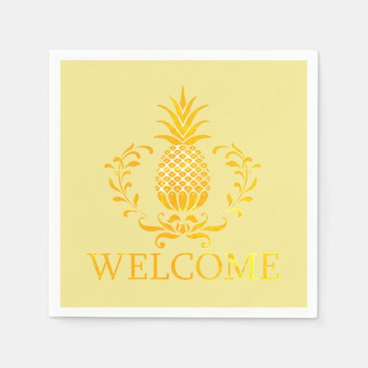 Fancy Ananas Willkommen Serviette (Vorderseite)