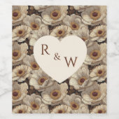 Fancy Anemones Garden Countryside Wedding Weinetikett (Einzelnes Label)