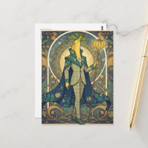 Fancy Banane in einem karierten Anzug Postkarte