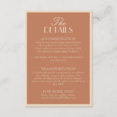 Fancy Beige Bronzer Old Money Boho Wedding Details Begleitkarte (Vorderseite)