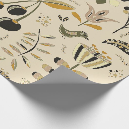 Fancy Birds and Flowers Geschenkpapier (Ecke)