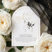 Fancy Black Bow She's Tying The Knot Bridal Shower Einladung