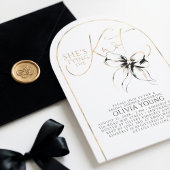 Fancy Black Bow She's Tying The Knot Bridal Shower Einladung