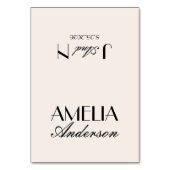 Fancy Black Cream Classy Wedding Place Cards Tischnummer (Vorderseite)