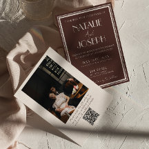 Fancy Black Cream Old Money QR-Code Foto Hochzeit
