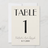  Fancy Black Ivory Old Money Wedding Table Number Einladung (Vorderseite)