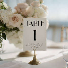  Fancy Black Ivory Old Money Wedding Table Number Einladung