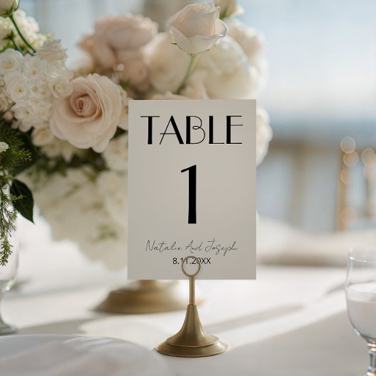  Fancy Black Ivory Old Money Wedding Table Number Einladung